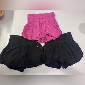 SET OF 3: Free People, The Way Home Shorts / ALL size 4 / Black X2, Pink X1